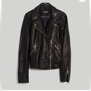 Madewell Washed Leather Motorcycle Jacket: Brass Hardware Edition